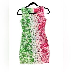 Lily Pulitzer Jubilee shift dress with a pink and green print size 0
